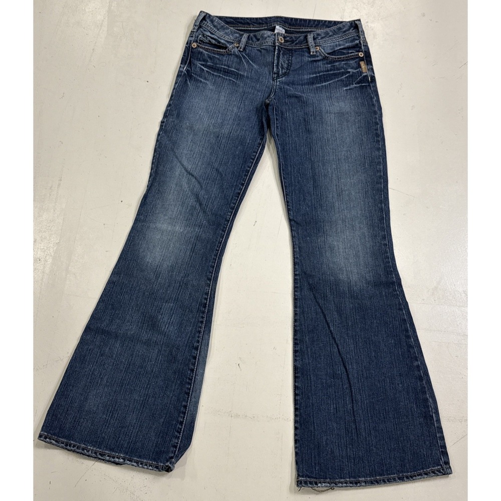 Silver Jeans Bootcut Flare low Rise Medium Wash Jeans 30x33 Denim-FLAW-